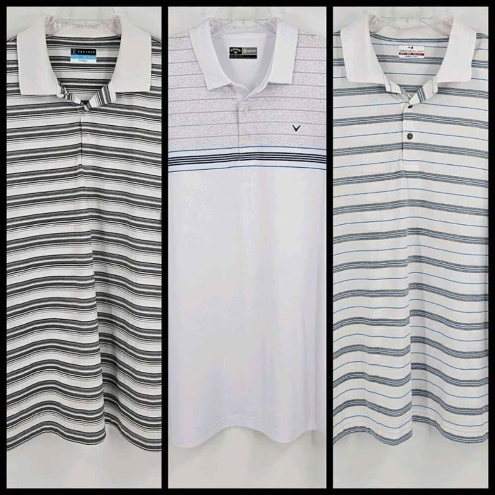 Set of 3 Mens Golf Polo Shirts PGA Tour-Callaway-Grandslam Sz XXL